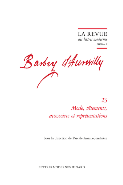 Mode, vêtements, accessoires et représentations. 2020 – 4 - Index des œuvres de Barbey d'Aurevilly