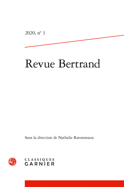 Revue Bertrand. 2020, n° 3. varia - Daniel, du Sturm und Drang au drame romantique