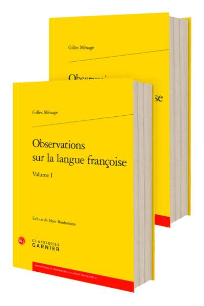 Observations sur la langue françoise - Table des chapitres
