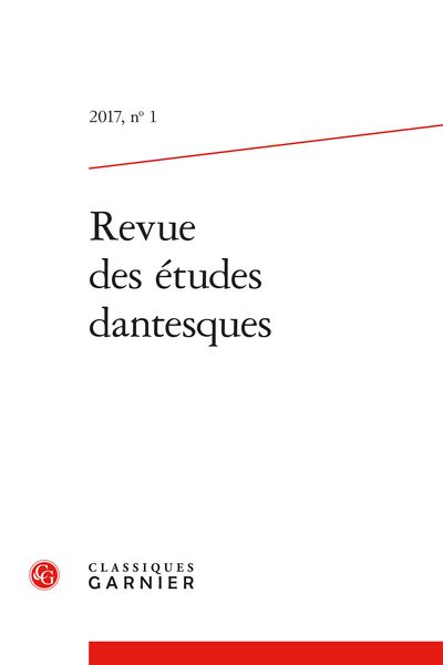 Revue des études dantesques. 2017, n° 1. varia - « Il consigliere di dio »