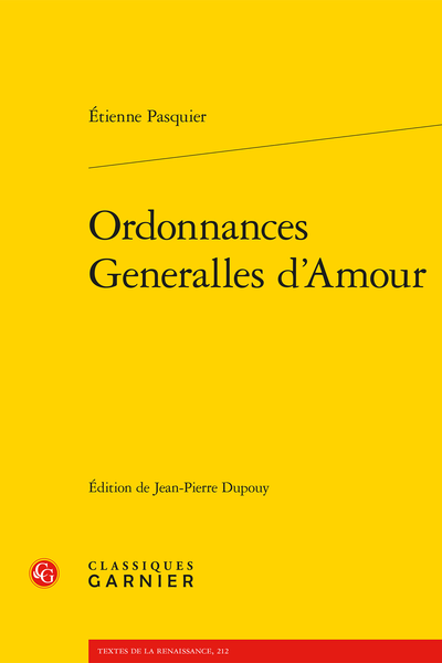 Ordonnances Generalles d’Amour - Annexe II