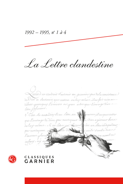 La Lettre clandestine. 1992 – 1995, n° 1 à 4. varia - Quelques travaux en préparation