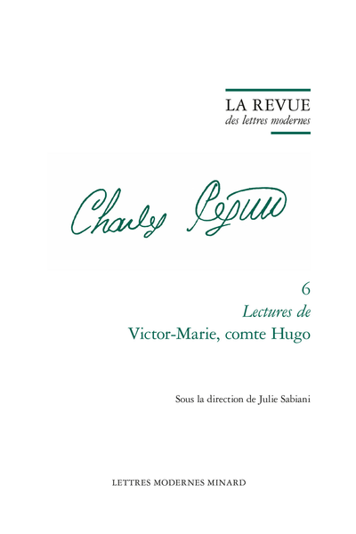 La Revue des lettres modernes. Lectures de Victor-Marie, comte Hugo - Genèse(s)