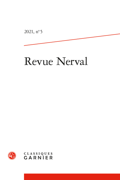 Revue Nerval. 2021, n° 5. varia - Gérard de Nerval