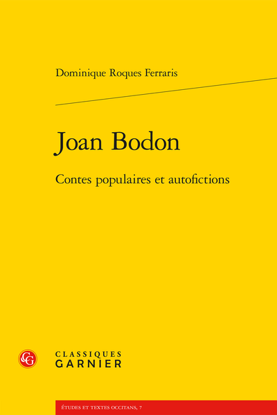 Joan Bodon. Contes populaires et autofictions - Bibliographie