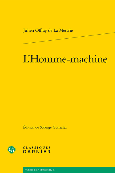 L’Homme-machine - À Monsieur Haller, professeur en médecine à Gottingue