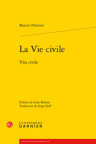 La Vie civile. Vita civile - [Libro primo]