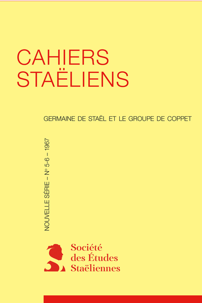 Cahiers staëliens. 1967, n° 5-6. varia