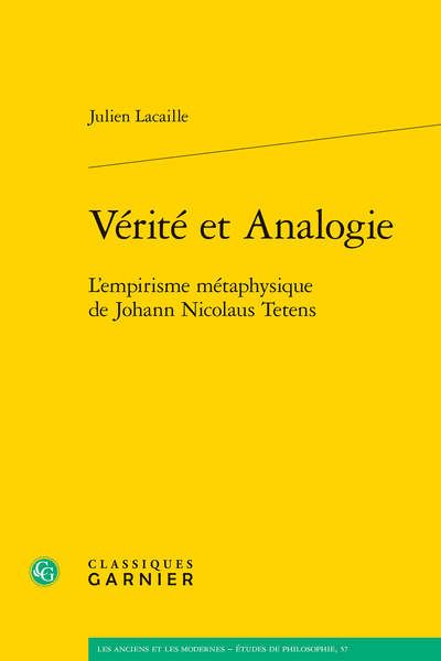 Vérité et Analogie. L’empirisme métaphysique de Johann Nicolaus Tetens - Notice sur les abréviations