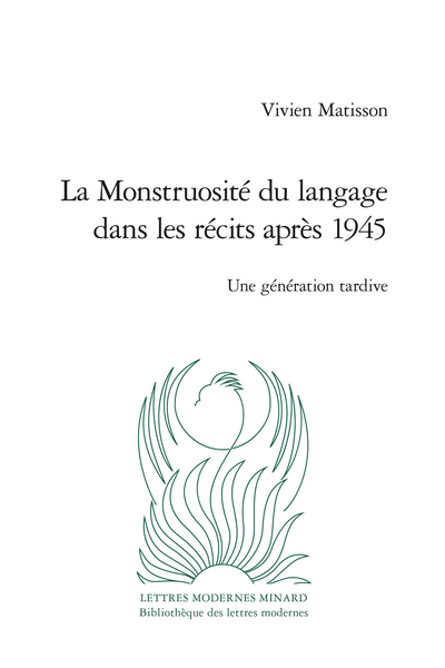 La Monstruosité du langage dans les récits après 1945. Une génération tardive - Index des œuvres